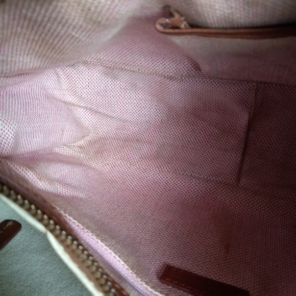 Vintage Dooney And Bourke Handbag Small White and Brown - Picture 7 of 16